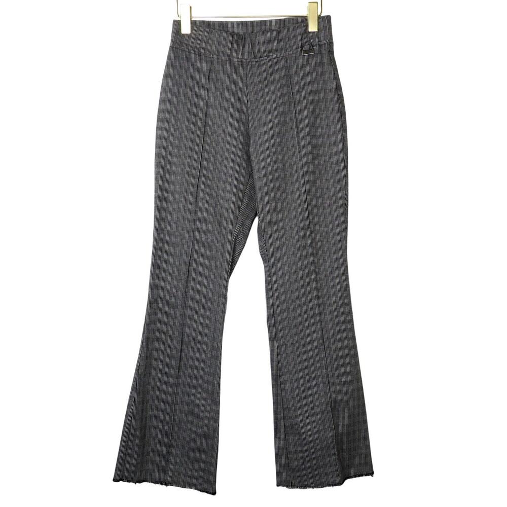 Y2K Jenna Rose Black and White Houndstooth Flared Leg Dress Pants Trousers MP